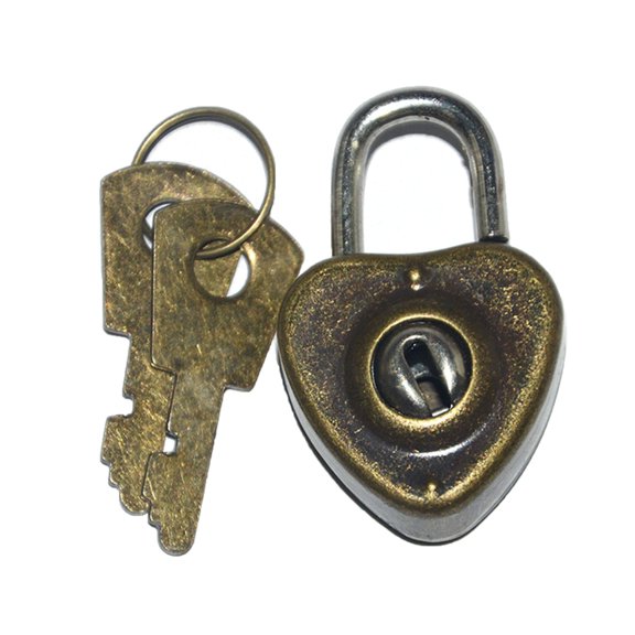 YIEMEEN Mini Padlock Heart Shape Lock With Key for Bag Suitcase Luggage Diary Book