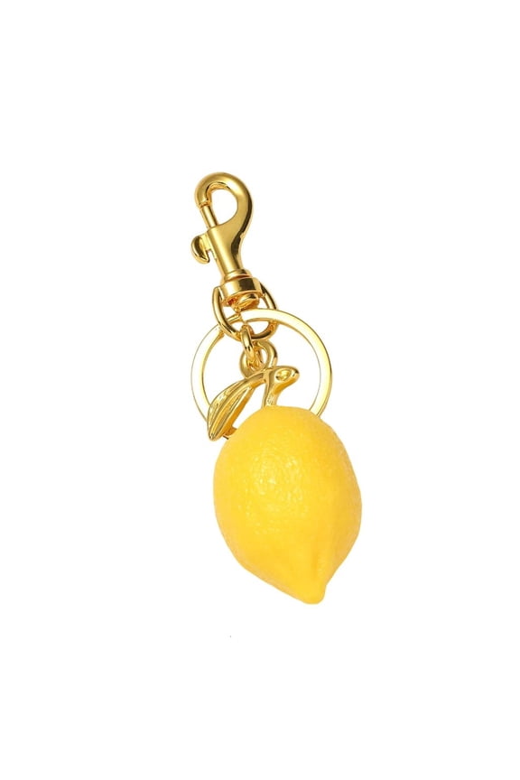 YIEMEEN Modern Y2K Style Fruit Keychain Trendy Purse Accessory in Gold Blue Orange