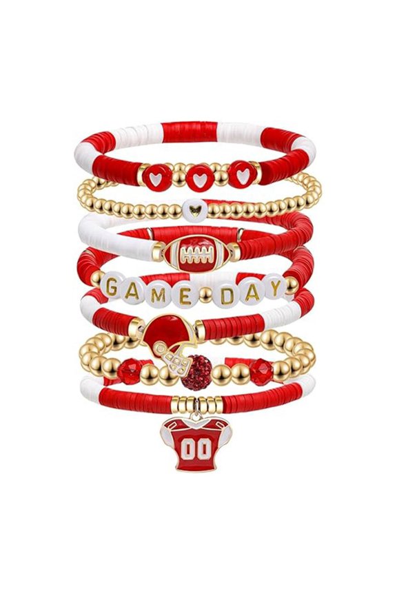 YIEMEEN Multicolor Sports Charm Bracelets Lightweight Resin Stackable Wrist Jewelry