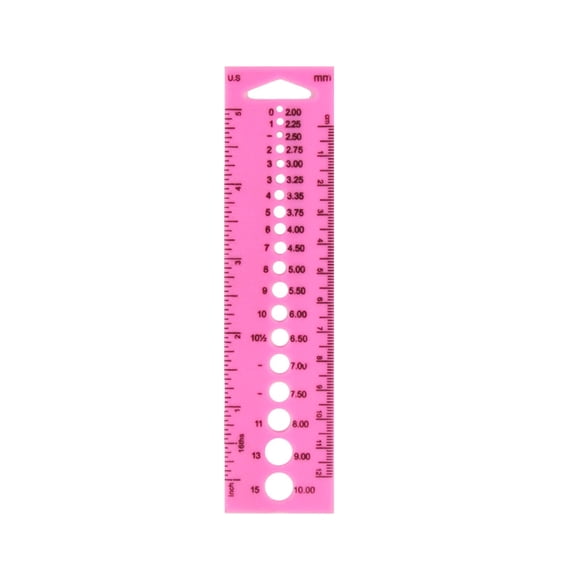 YIEMEEN Multifunctional Knitting Needle Gauge Ruler Knitting Needle Measuring Tool