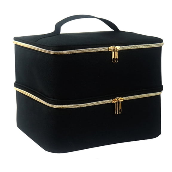 YIEMEEN NailPolish Storage Box NailPolish Organizers Case for NailTech Double Layer NailPolish Bag Carrying Bag with Handle