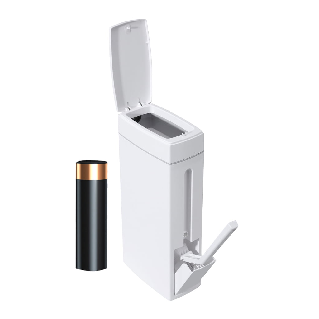 YIEMEEN Narrow Trash Can Toilet Brush with 15pcs Garbage Bags Bathroom Plastic Waste Bin