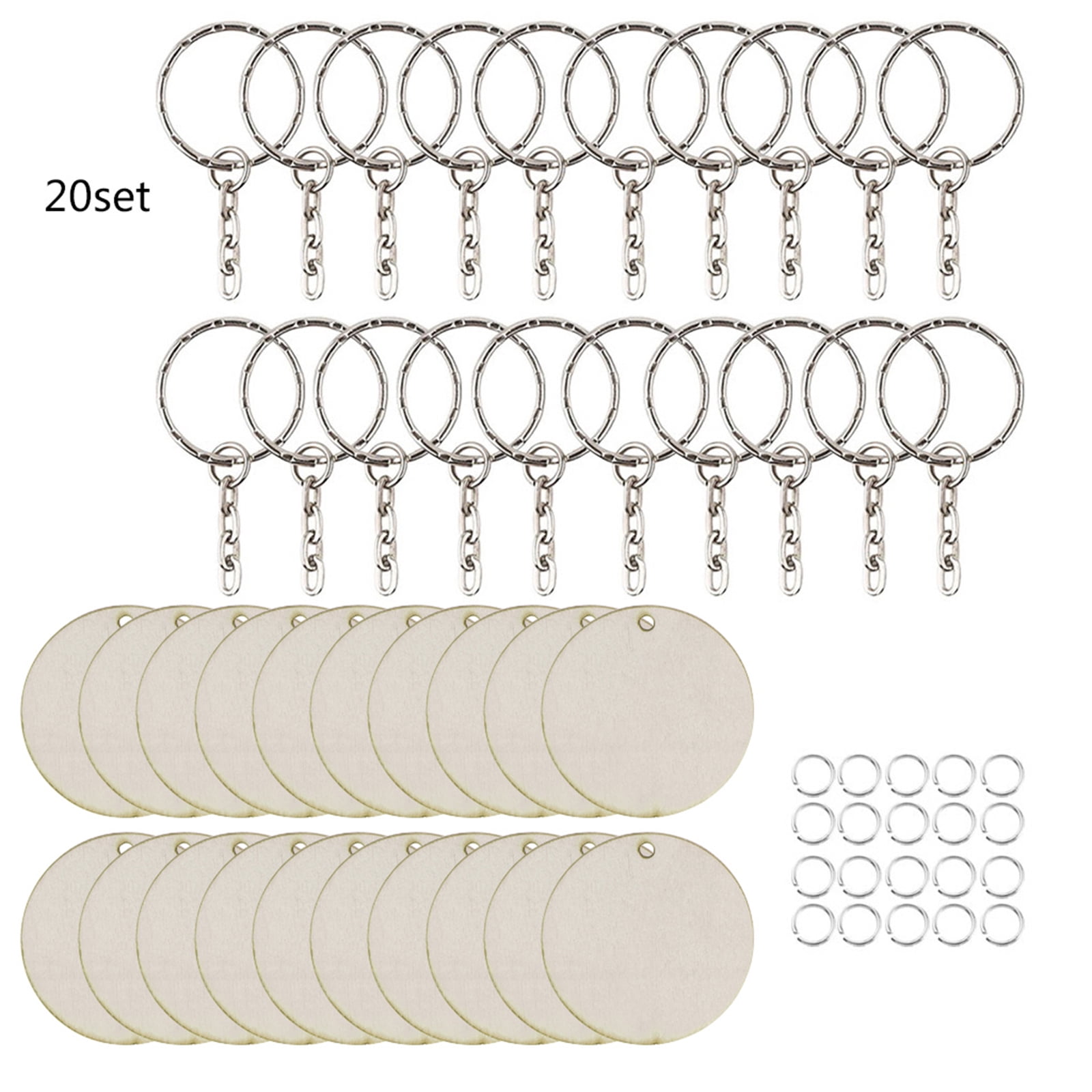 Round Key Discs YIEMEEN Natural Blank Wood Slices Wood Discs Tags Round Wooden for Key ...