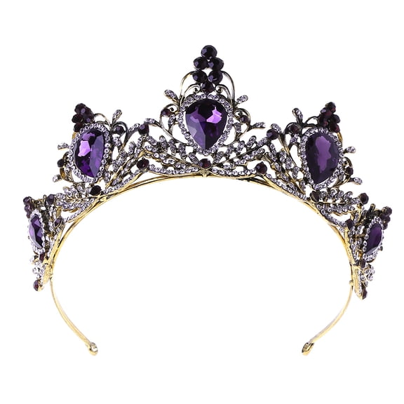 YIEMEEN Nice Bride Wedding Tiara Princess Queen Crowns Purple for Rhinestone Stone Headp