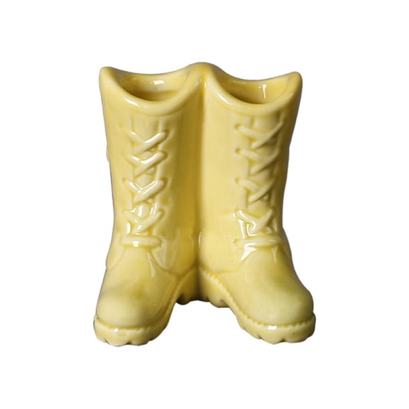 YIEMEEN NonSlip Ceramic Boot Shape Toothbrush Stand Toothpick Makeup Swab Holders For Modern Home Bathroom Countertop Essential