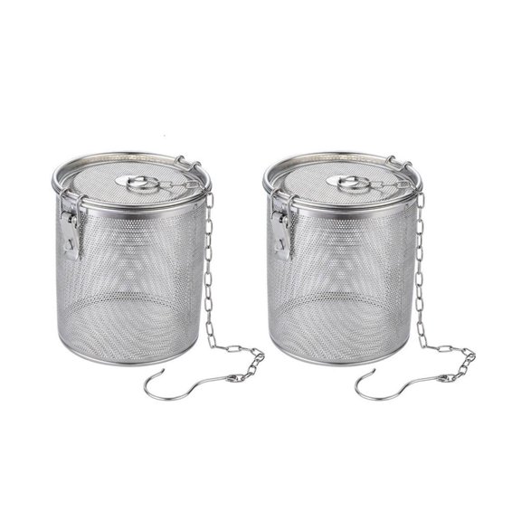 YIEMEEN Nonrust Steel Double Cooking Strainers High Capacity Soup Filters With Ergonomic Heat Resistant Grip Halogen Cage Set