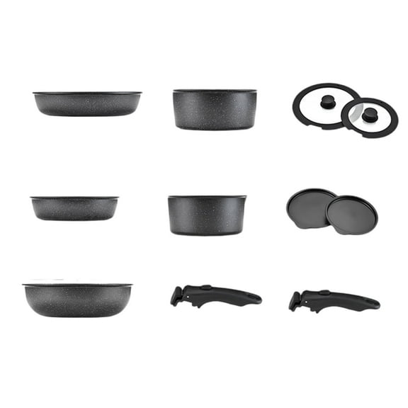 YIEMEEN Nonstick Pots and Pans Practical Dishwasher Safe Cookware with Detachable Handle