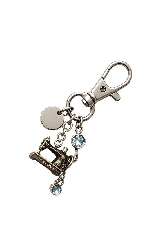 YIEMEEN Novelty Sewing Machine Trinkets Keychain Soft Clay Pendant Small Keyring Decor