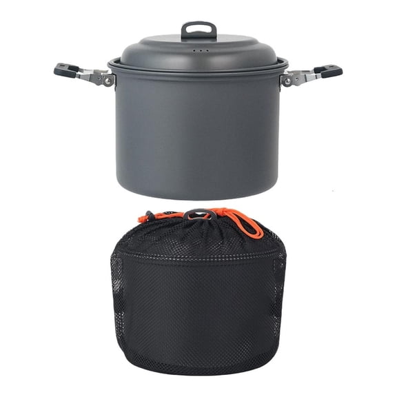 YIEMEEN Outdoor Cookpot 6L Hard Aluminum Camping Cookware Camping 4-7 Person Soup Pots