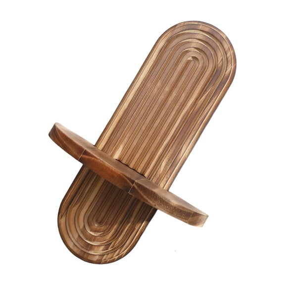 YIEMEEN Oval Shape Floating Shelf Middle Century Modern Wooden Wall Arched Plant Display Rack for Bathroom Bedroom Kitchen