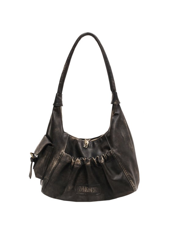 YIEMEEN PU Dumplings Bag for Women Trend Armpit Bag Retro Shoulder Bag Handbag