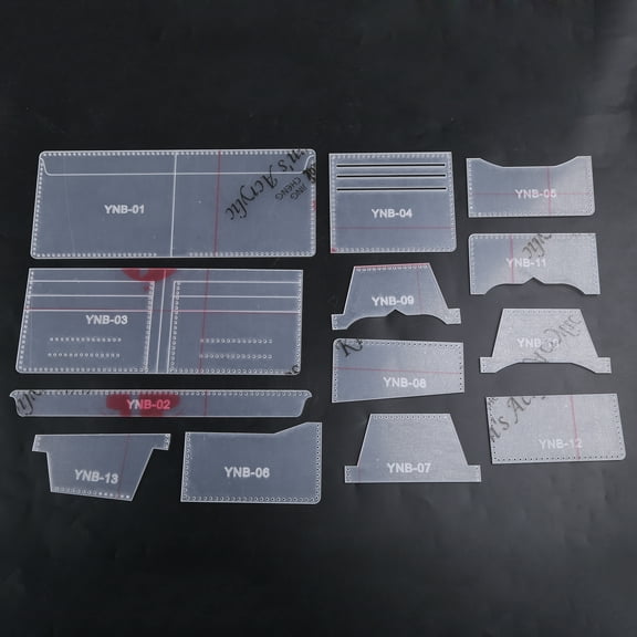 YIEMEEN PU Wallet Making Tool Kits Universal Acrylic Multipurpose Craft Stencils Craft Pattern Stencils Wallet Making Template Kits Utility Art Supply