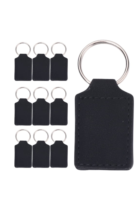 YIEMEEN Pack Of 10 Sublimation Blank Keyring Pendant Heat Transfer PU Keychains for Men Women Birthday Father's Day Gift