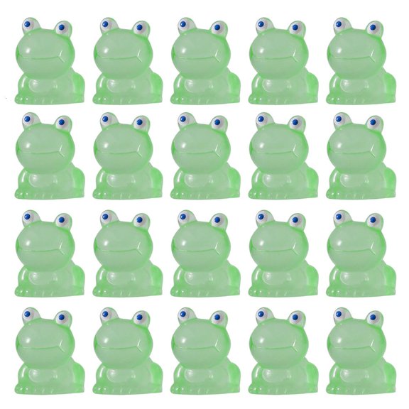 YIEMEEN Pack of 20 Resin Glowing In the Dark Frog Figurines Animals Model Fairy Decors