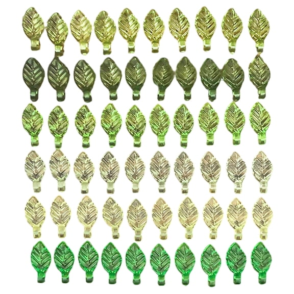 YIEMEEN Pack of 40/50/60 Elegant Acrylic Leaf Set Green Decorative Beads With Holes DIY Crafting Jewelry Components