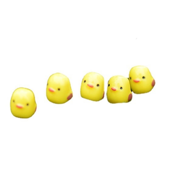 YIEMEEN Pack of 5 Miniature Yellow Chick Animal Figurines Ornaments for Home Party Decoration and Garden Landscape Accessories