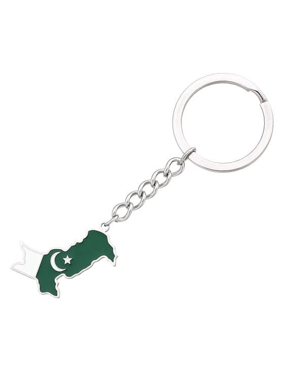 YIEMEEN Pakistani Map Keychain Gold/Silver Color Keyrings Versatile Jewelry for Key Car