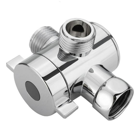 YIEMEEN Plastic 1/2" Shower Arm 3-Way Diverter Adapter for Hand Shower and Fixed Spray for Head T-Adapter Polished Electroplate