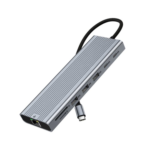 YIEMEEN Plugs and Play 14 in 1 Multiple Port USB C Hubs for Triple Screen Fast Data Transfer