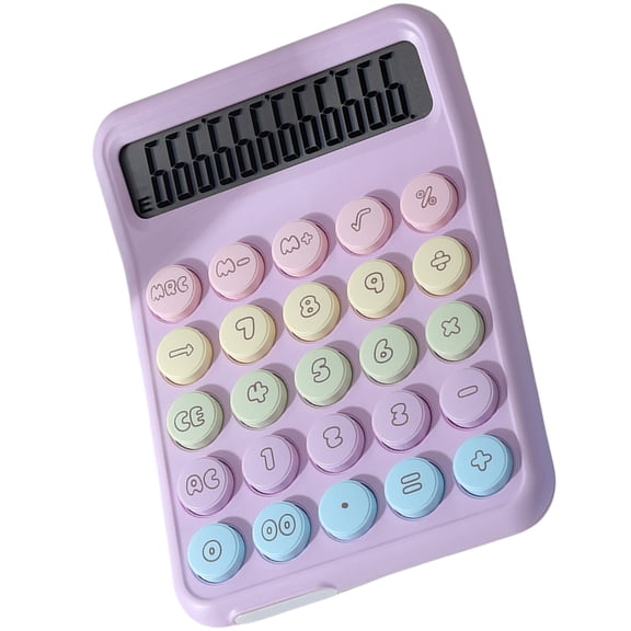 YIEMEEN Portable 12Digit LCD Calculator Easy to Read Screen Slip Resistant Base Mechanical Keypad Calculator for Various Use