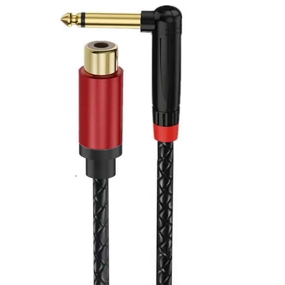 YIEMEEN Professional 6.35mm to RCAs Audios Cable 90Degree L Shape Metal Connectors RCAs to 1/4inch Audios Cable for Studio Equipment