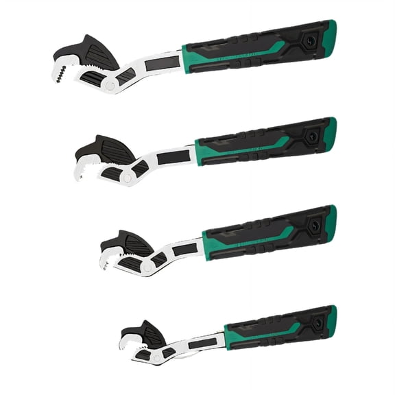 YIEMEEN Professional Auto Locking Pipe Wrench Set Includes 6/8/10/12Inch Pipe Spanner