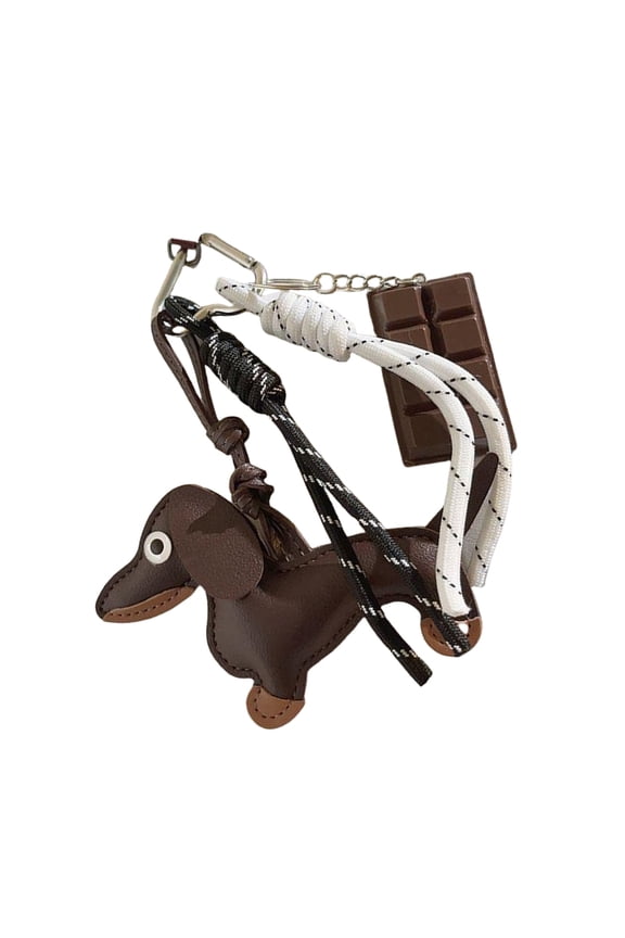 YIEMEEN Quirky Sausage Dog Key Holder Artisanal Detail Fashionable Pocket Charm