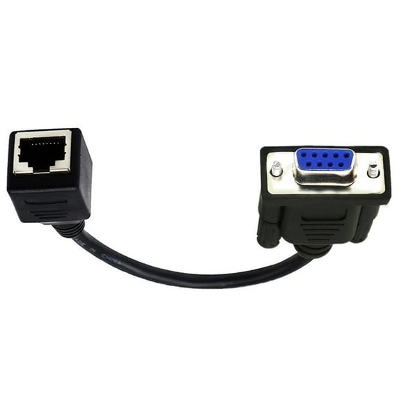 YIEMEEN RS232 DB9 to RJ45 Adapters DB9 9Pin Connectors Female & Male to RJ45 Female Cat5 Ethernets Extenders Cable 15cm