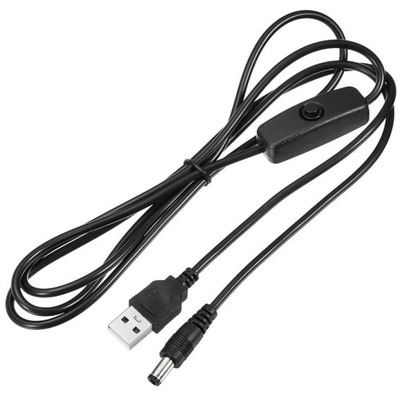 YIEMEEN Reliable USB Cable with ON Off Button 5V Powers Plug Connectors Easy Device Management USB to 5v Power Cable 1.5m
