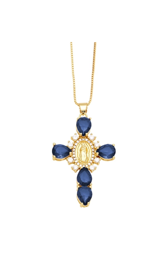 YIEMEEN Religious Jewelry Virgin Crosses Necklace Accessory for Devotion Expression