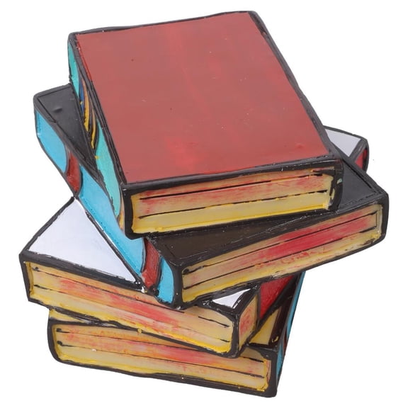 YIEMEEN Resin Stacked Books Lamp Book Light Stained Glass Reading Desk Light Unique Designs Home Decors Reading Desk Light