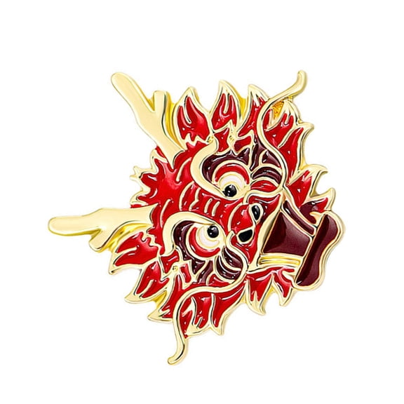 YIEMEEN Retro Dragon Theme Brooch Pin 3D Dragon Totem Shape Badge Vintage Jewelry Gift