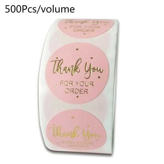 YIEMEEN Round Seal Stickers 500pcs/roll Thank You for Your Order Sticker Wrapping Label