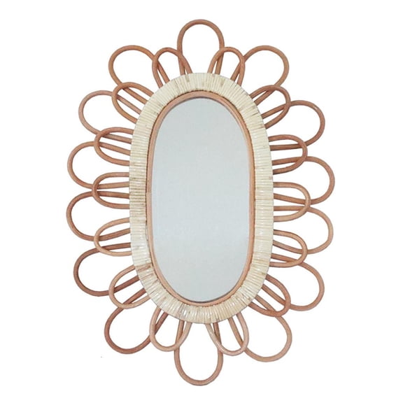 YIEMEEN Rural Rattan Innovative Art Decoration Makeup Mirror Dressing Bedroom Bathroom Wall Mirrors Craft Photo Props