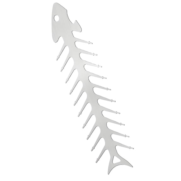 YIEMEEN Rustproof Stainless Steel Grill Skewer Outdoor Cooking Utensil With Innovative Fish Bone Shape For Easy Meat Turning