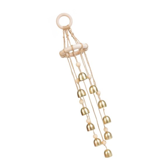YIEMEEN Rusty Styles Wooden Wind Chimes Outdoor Decoration With Golden Bells Handcrafted Nature Sounds For Porch Yard