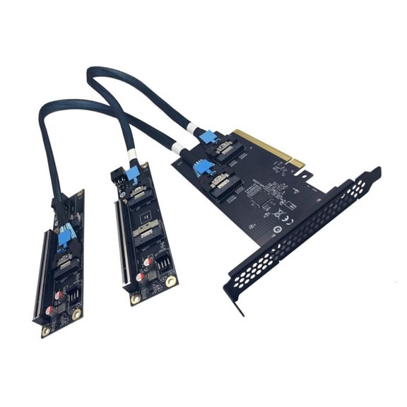 YIEMEEN SFF-8654 8i Adapter Card Advanced PCIe Expansion Enabling Single PCIe Expand into Two Independent SAS4.0 interfaces