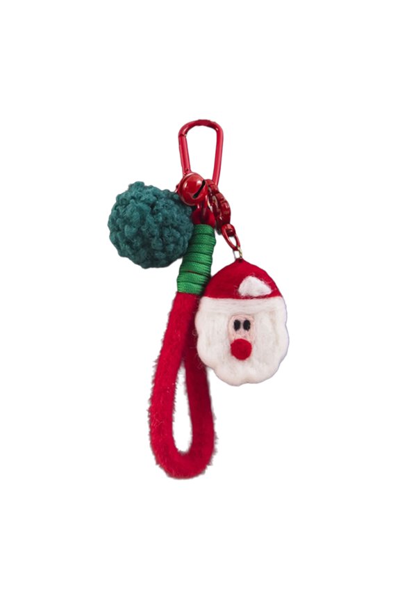 YIEMEEN Santa Keyring Handmade Holiday Ornament For Bag Gift Decoration Knitted Keychain Accessory for Festival Season
