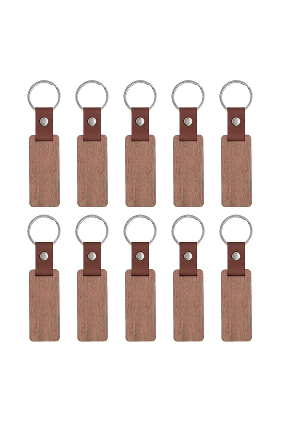 YIEMEEN Set Of 10 Blank Wood Keychains Decorations Natural Wood Keychains Pendant Perfect For Engraving And Craft Activities