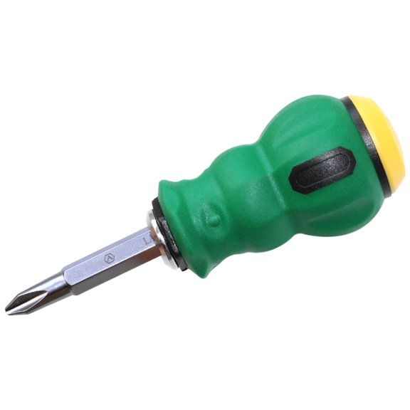 YIEMEEN Short Handle Screwdriver Featuring Flat And Crossed Two Way Reversible Head For Home Repair And DIY Projects