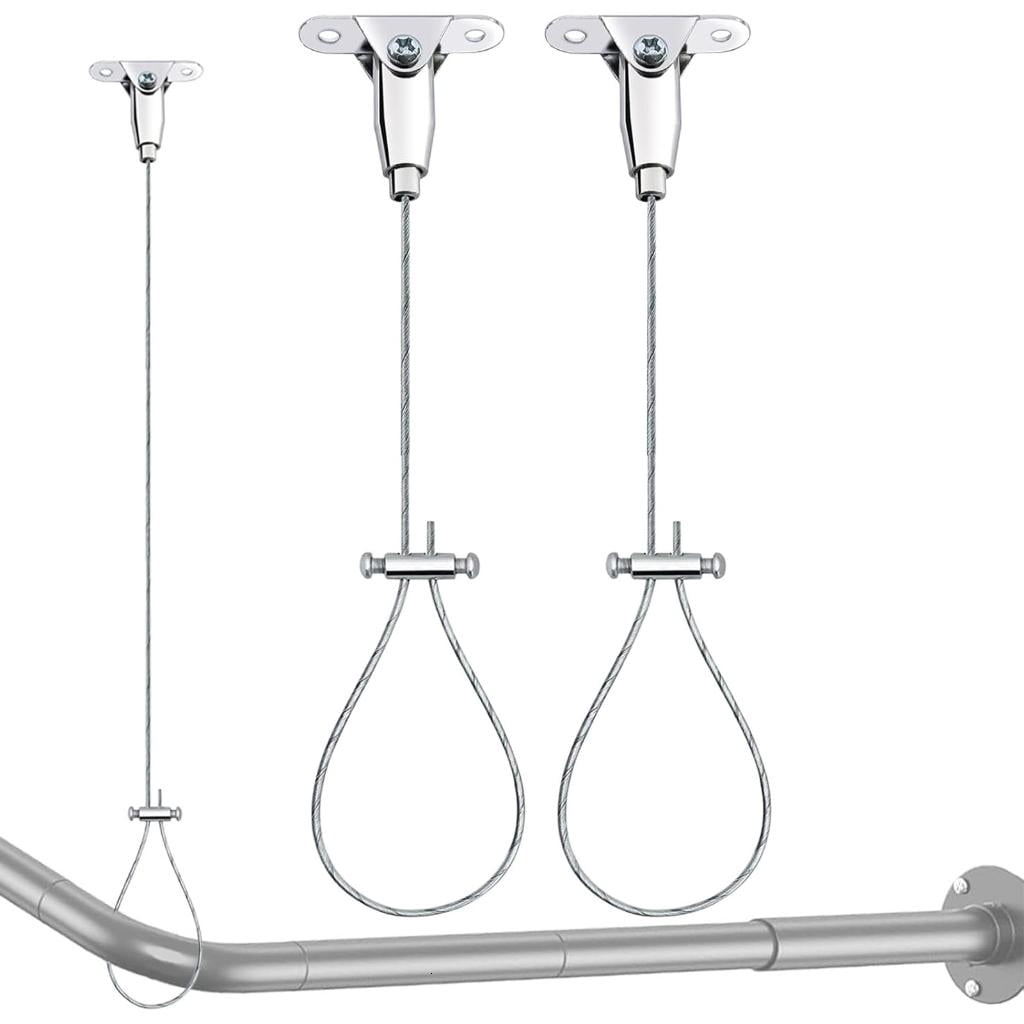Shower Box Rope YIEMEEN Shower Curtain Rod Support Stainless Steel Wire Rope Adjustable ...