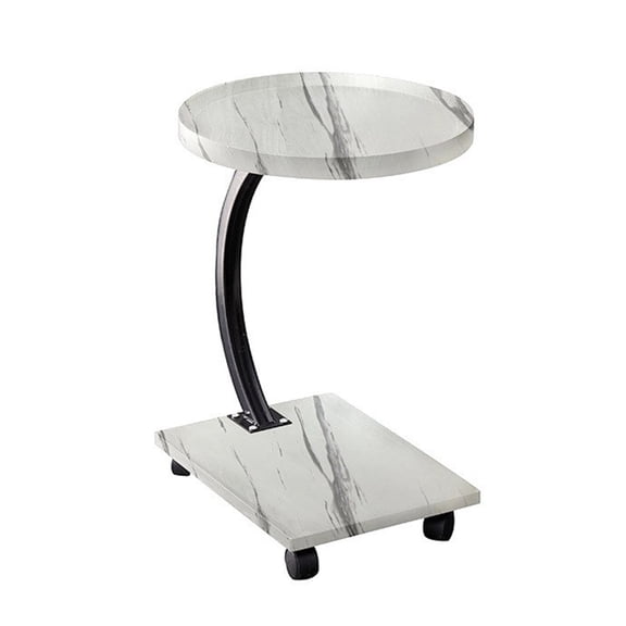 YIEMEEN Side Table C Shape Table with Wheels Table for Couch Bedroom End Table