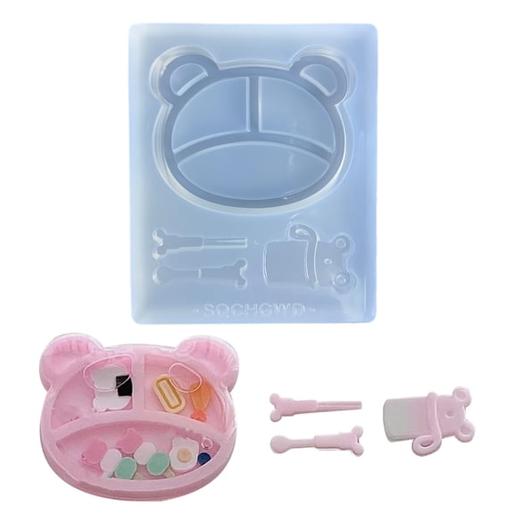 YIEMEEN Silicone Dinner Plate Mold Adorable Bear Shaped Food Dish Mold Easy to Clean Casting Mould for Cooking Enthusiasts