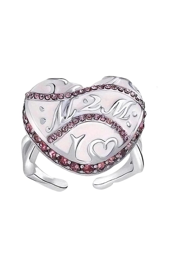 YIEMEEN Small Heart Pattern Ring Adjustable Fit 6 9 Smooth sparkling Alloy Build