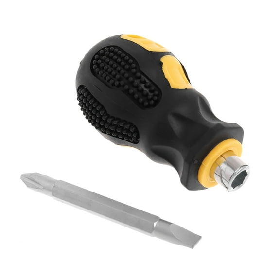 YIEMEEN Small Screwdriver Short Small Pocket Magnetic Screwdriver Flat Head for DIY Repairing Tight Space Professional Use
