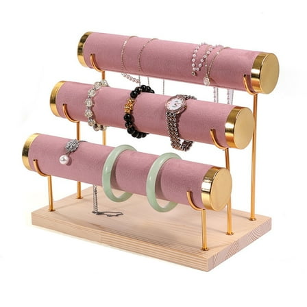 YIEMEEN Solid Wood Jewelry Display Stand Elegant Storage Holder Bracelet Display Rack