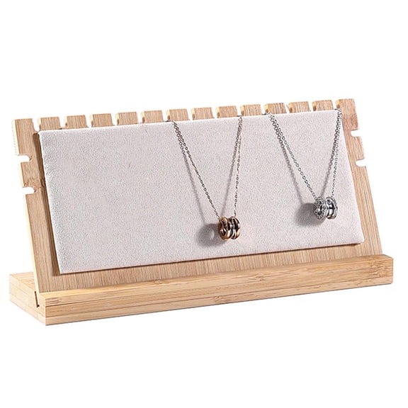 YIEMEEN Solid Wood Jewelry Rack Necklace Hanging Pendant Display Stand with Velvets Board for Home Counter Storage Shelf Decor