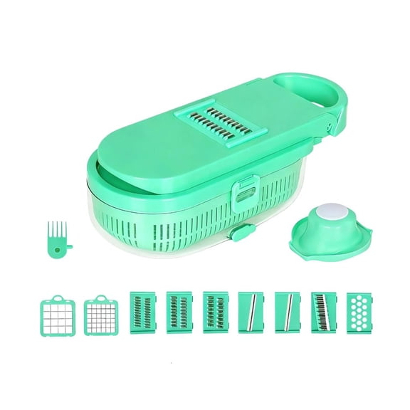 YIEMEEN Space Saving 8 Blade Food Processors for Vegetables Cheese Grater Slicers Shredders