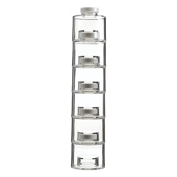 YIEMEEN Space Saving Stackable Kitchen Containers Transparent Spice Storage Bottles