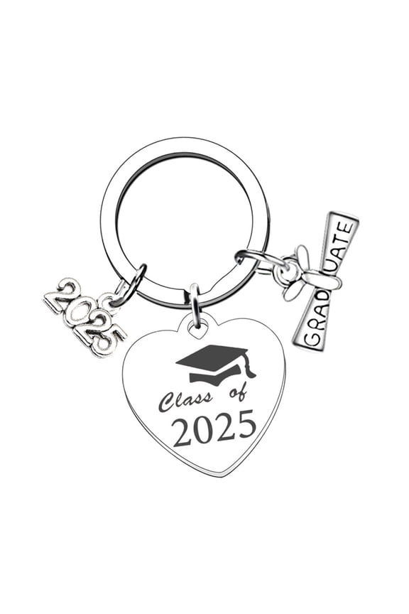 YIEMEEN Stainless Steel 2025 Graduation Keychain Engraved Key Rings Graduation Key Charm